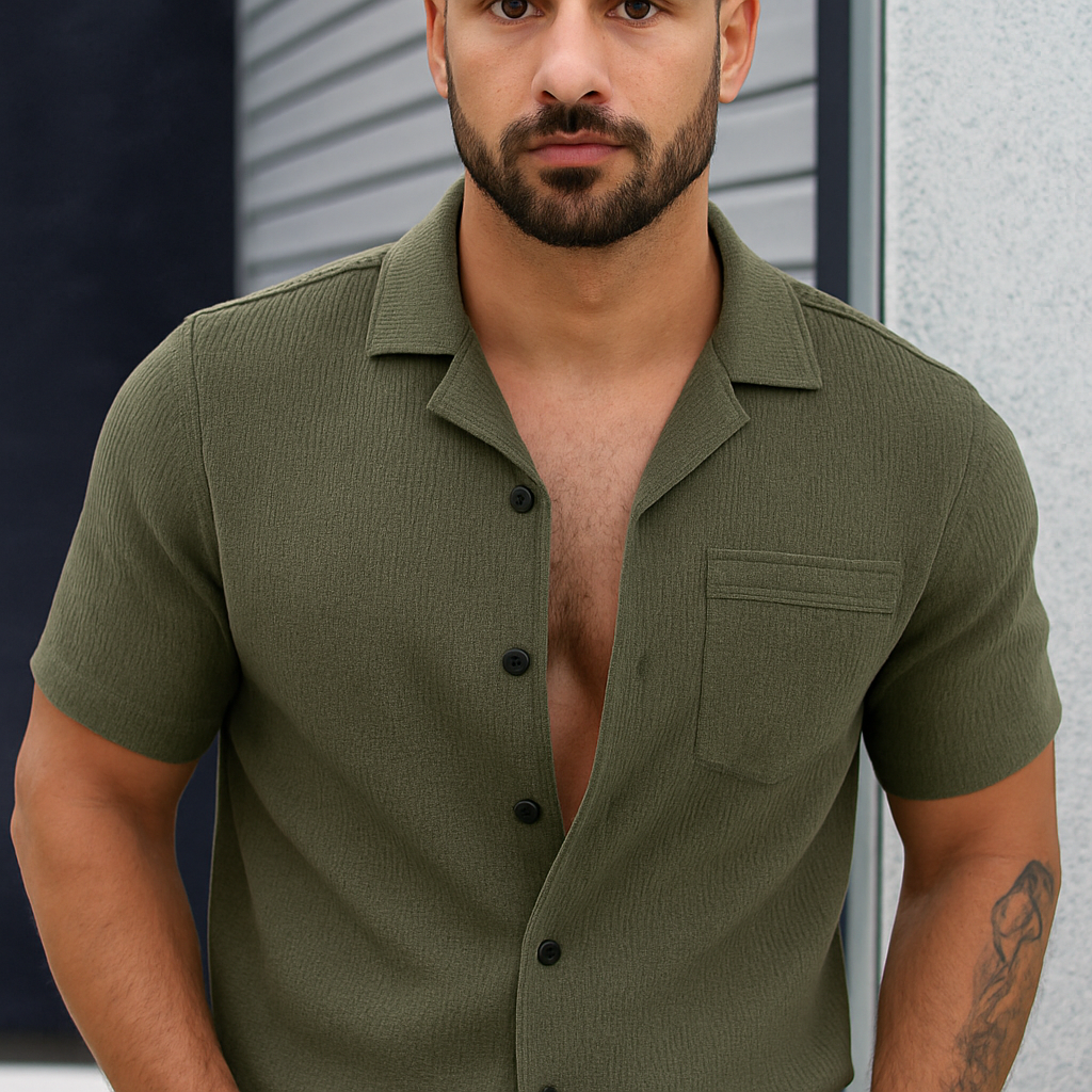 Camisa Masculina Botões Mármore